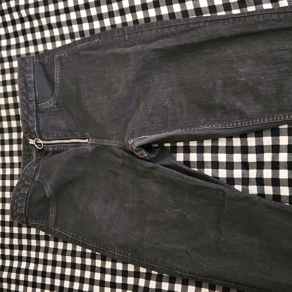 Divided Dark Grey Denim Jeans with Zipper Pull Size 12